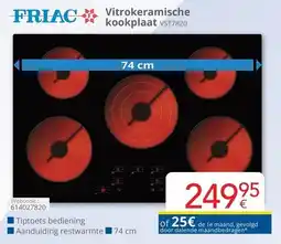 Eldi Friac vitrokeramische kookplaat VST7820 aanbieding