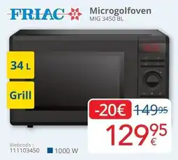 Eldi Friac microgolfoven MIG 3450 BL aanbieding