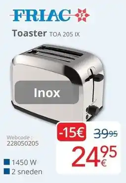 Eldi Friac Toaster TOA 205 IX aanbieding