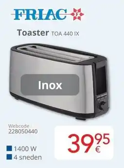 Eldi Friac Toaster TOA 440 IX aanbieding