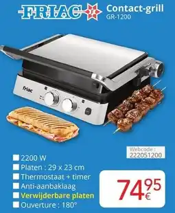 Eldi Friac contact-grill GR-1200 aanbieding