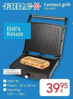 Eldi FRIAC Contact grill GR-0600 aanbieding