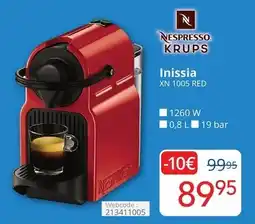 Eldi Nespresso krups Inissia XN 1005 RED aanbieding