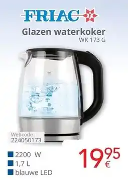 Eldi Friac Glazen waterkoker WK 173 G aanbieding