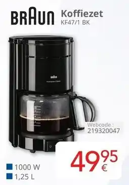 Eldi Braun koffiezet KF47/1 BK aanbieding