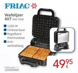 Eldi Friac Wafelijzer 4X7 WM-7008 aanbieding