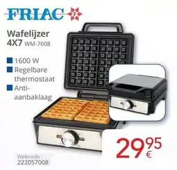 Eldi Friac Wafelijzer 4X7 WM-7008 aanbieding