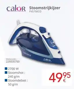 Eldi calor Stoomstrijkijzer FV5750CO aanbieding