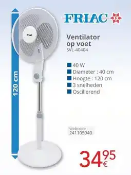 Eldi Friac Ventilator op voet SVL-40404 aanbieding