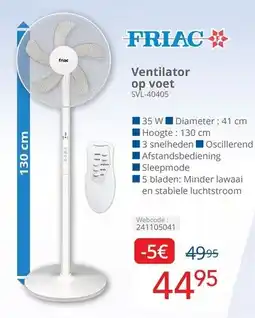 Eldi Friac Ventilator op voet SVL-40405 aanbieding