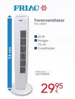Eldi Friac Torenventilator TVL-10407 aanbieding