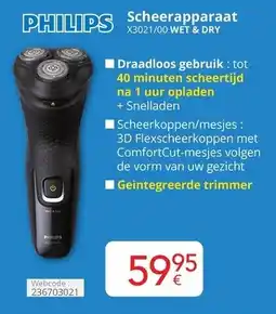 Eldi Philips scheerapparaat X3021/00 WET & DRY aanbieding