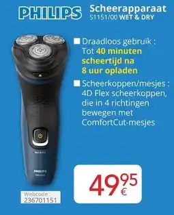Eldi Philips Scheerapparaat S1151/00 WET & DRY aanbieding