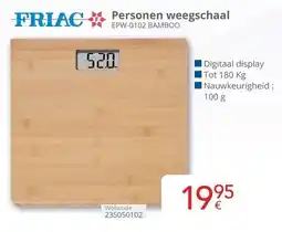 Eldi Friac personen weegschaal EPW-0102 BAMBOO aanbieding