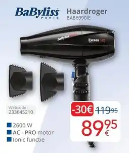 Eldi BaByliss Haardroger BAB69901E aanbieding