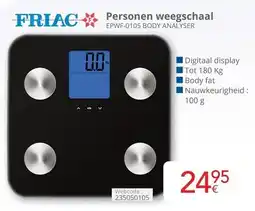 Eldi Friac personen weegschaal EPWF-0105 BODY ANALYSER aanbieding