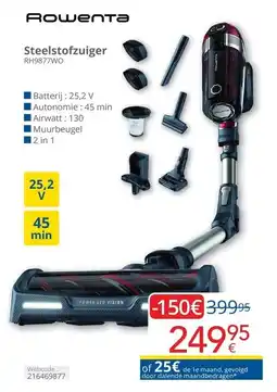 Eldi Rowenta Steelstofzuiger RH9877WO aanbieding
