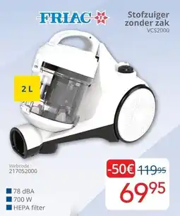 Eldi Friac Stofzuiger zonder zak VCS2000 aanbieding