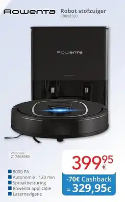 Eldi Rowenta Robot stofzuiger RR8985E0 aanbieding