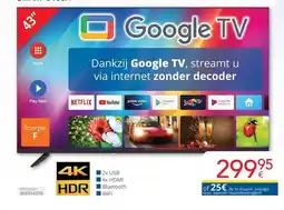 Eldi Smart tech smart google ultra HD TV LE-43VA1A aanbieding