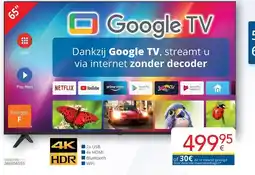 Eldi Smarttech smart Google ultra HD TV LE-65VA1 aanbieding