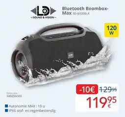 Eldi Bluetooth Boombox Max BS-6000BLK aanbieding