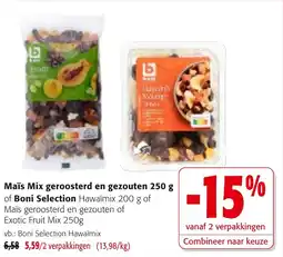 Colruyt Maïs Mix geroosterd en gezouten of Boni Selection aanbieding