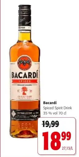 Colruyt Bacardí Spiced Spirit Drink 35% vol aanbieding