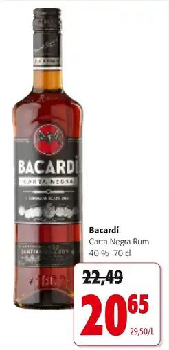 Colruyt Bacardí Carta Negra Rum 40% aanbieding