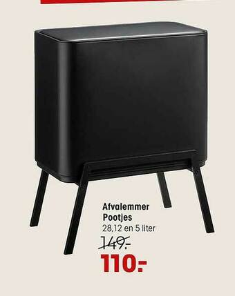 Kwantum Afvalemmer Pootjes aanbieding