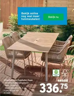 GAMMA Uitschuifbare Tuintafel Daan aanbieding