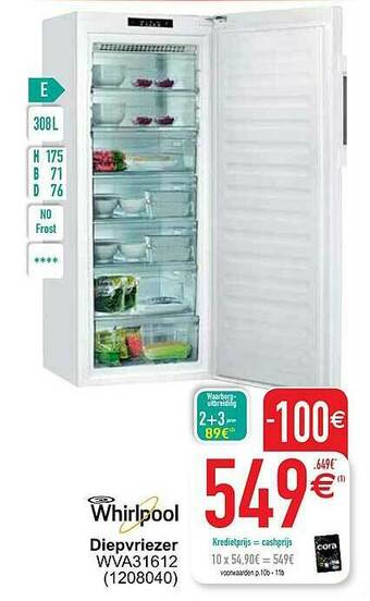 Cora Whirlpool Diepvriezer aanbieding