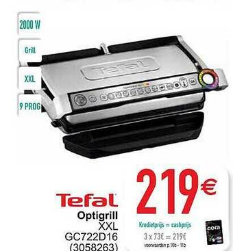 Cora Tefal Optigrill aanbieding
