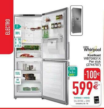 Cora Whirlpool Koelkast aanbieding