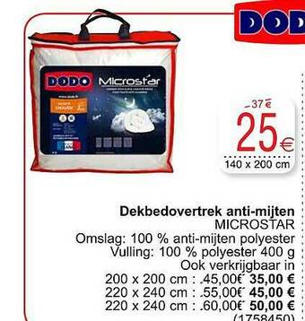 Cora Dekbedovertrek Anti Mijten aanbieding