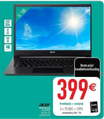 Cora Acer Notebook aanbieding