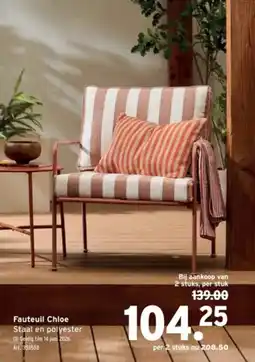 GAMMA Fauteuil Chloe Staal en Polyester aanbieding