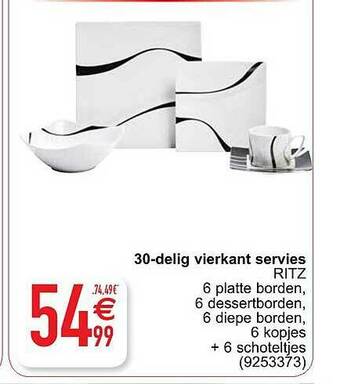 Cora 30 Delig Vierkant Servies aanbieding