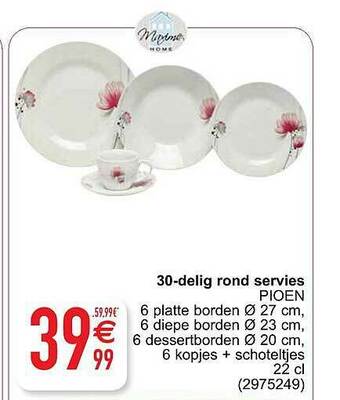 Cora 30 Delig Rond Servies aanbieding