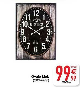 Cora Ovale Klok aanbieding