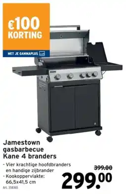 GAMMA Jamestown Gasbarbecue Kane 4 branders aanbieding