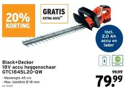 GAMMA Black+Decker 18V accu heggenschaar GTC1845L20-QW aanbieding