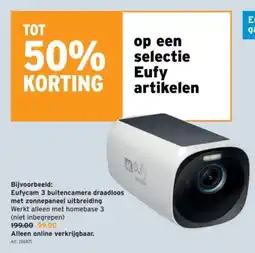 GAMMA Eufycam 3 buitencamera draadloos met zonnepaneel uitbreiding aanbieding