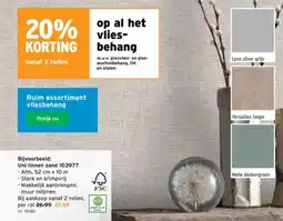 GAMMA Uni Linnen Sand 103977 aanbieding