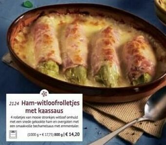 Ham-witloofrolletjes met kaassaus