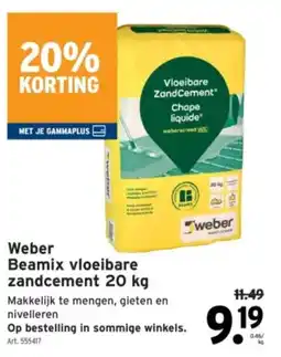 GAMMA Weber Beamix vloeibare zandcement aanbieding