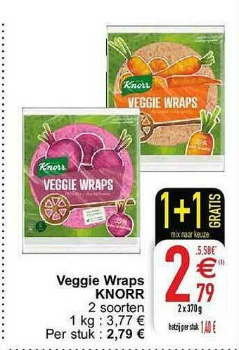 Cora Veggie Wraps Knorr aanbieding