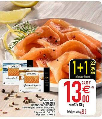 Cora Gerookte Zalm Labeyrie aanbieding