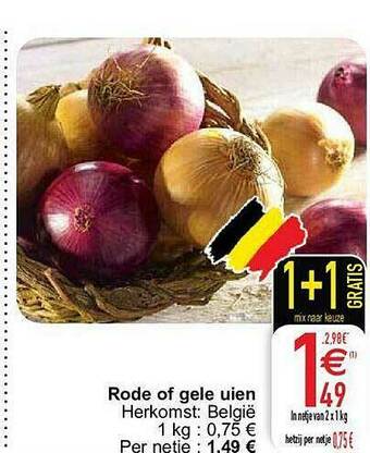 Cora Rode Of Gele Uien aanbieding