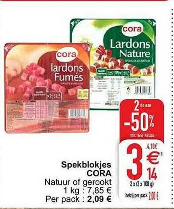 Cora Spekblokjes aanbieding